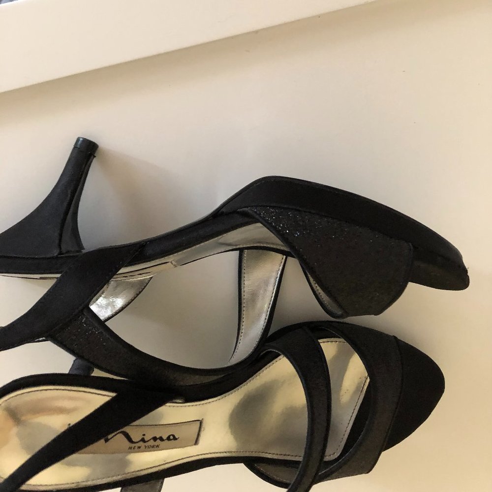 Black Satin Heel
